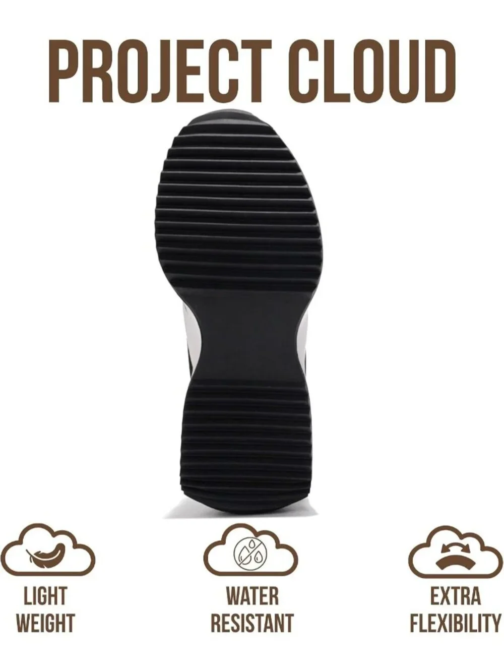 🆕Project Cloud Women's Black White Sneakers Memory Foam Lightweight Lace Up